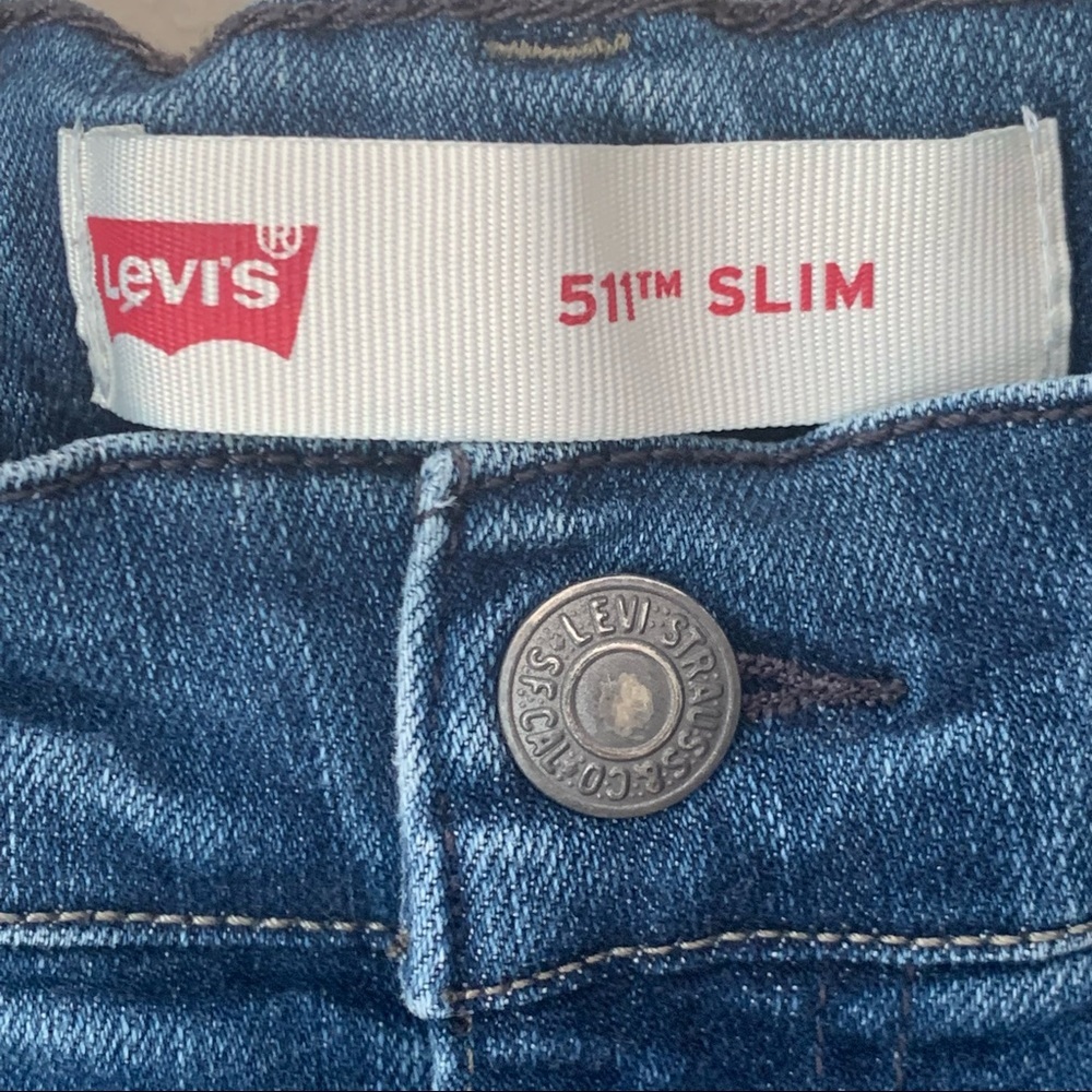 LEVI’S 511 Boys Slim Stretch Straight Leg Jeans Denim Size 10 - Picture 2 of 15